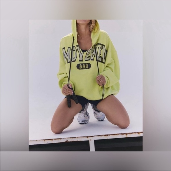 NWT Free People FP Movement Best Of Logo Hoodie - sour citrus combo - XS - Picture 7 of 10